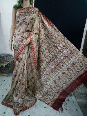 Tussar desi silk sari