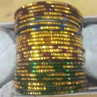 Gold Polish Glass Bangles