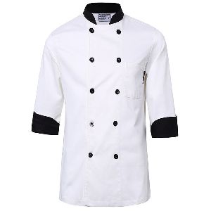 contrast collar chef coat