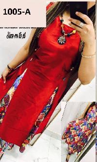 Red Tapeta Silk Kurtis