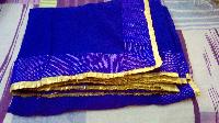 ROYAL BLUE PLIN CHIFFON WITH ZARI WORK FRILLED BORDER