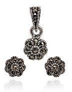 antique silver pendant set