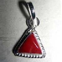 Red Coral Gemstone Pendant