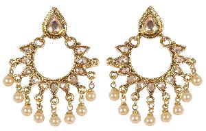 Indian Beautiful Antique Gold Polished With Pearl Earrings