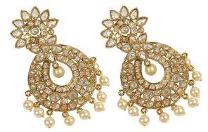 indian gold plated stylish pearl drop earrings