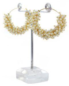 indian style fashion pearls polki earrings