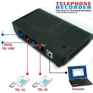 2 Line USB Intellicall Voice Logger Telephone Recorder