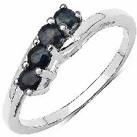 Black Sapphire Gemstone Ring With 925 Sterling Silver