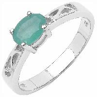 Emerald Gemstone Ring With 925 Sterling Silver