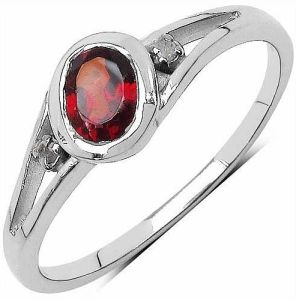 Garnet  CZ Gemstone Ring With 925 Sterling Silver