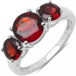 Garnet Gemstone Ring with 925 Sterling Silver