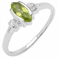 Peridot  CZ Gemstone Ring With 925 Sterling Silver