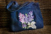 embroidered denim hand bags