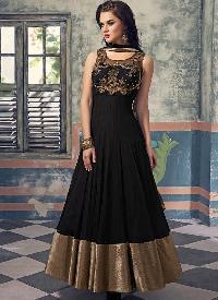 Patel Marketers  Royal black soft five star net salwar suit pm-12