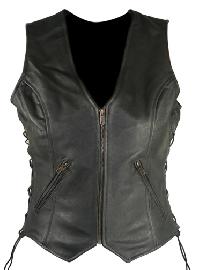 ladies leather vest