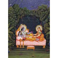 Krishna & Radha Sitting in Kunj  Painting