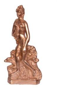 Bronze Lady With Dog Statue