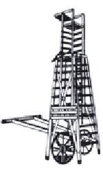 Square Telescopic Tower Ladder ( M.s. Wheel ) (model No. 17):-