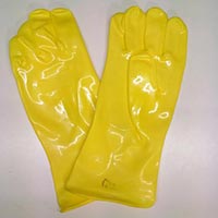 PVC Hand Gloves Shining Yellow