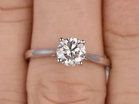 1.50 Ct white moissanite 925 silver wedding ring wt yellow gold plated