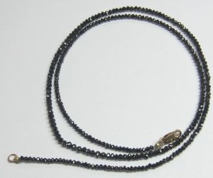 Black Color Faceted Diamond Beads Necklace