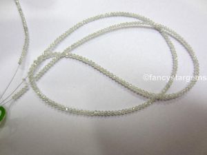 Gray Color loose faceted diamond beads necklace