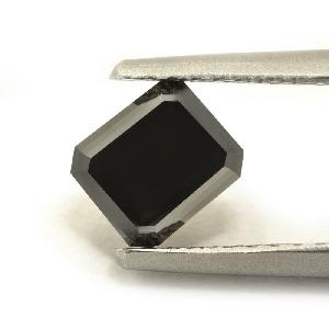 Natural Emerald Cut Black Loose Diamond