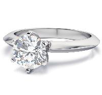 White round moissanite solitaire engagement rings