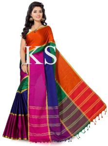 4 Patta Aura Semi Cotton Sarees