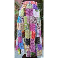 Cotton Printed Patch Skirt