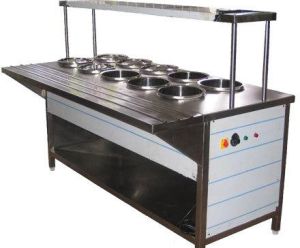 Bain Marie with Tray Slide & Food Warmer Shelf