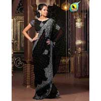 beautiful black saree