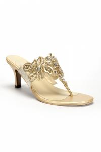 beaded golden sandal