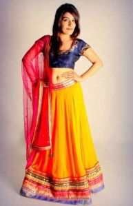 Orange Georgette Lehenga Choli