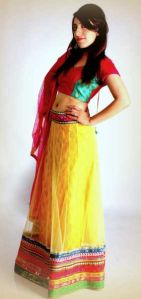 Yellow Net Lehenga