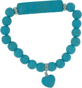 Turquoise Heart Charm Bracelet