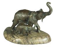 Baby Elephant Marble Statue