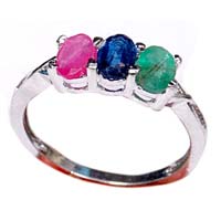 Ring Emearld Ruby Blue Sapphire