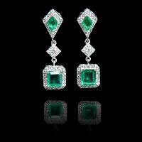 12 - Ratna Mahal Green Emerald Drop Earrings