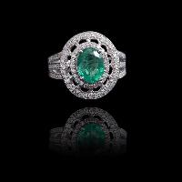 13 - Ratna Mahal Royal Treasure Emerald and Diamond Ring