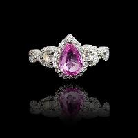 18 Elegant Diamond Ring, Pink Sapphire Ring