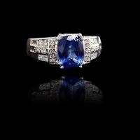 24 Timeless Diamond Ring, Sapphire Ring