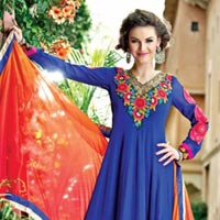 Bright Saffron Gold Zardousi Anarkali Suits