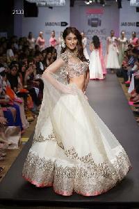 Cristal White Silver Worknet Replica Lehenga Choli