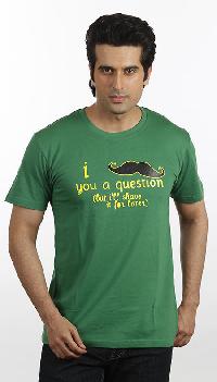 Men Green mustache t shirt