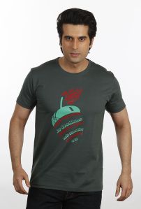 Men Steel Green apple T shirt