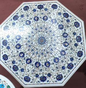 Octagonal intricate inlay centre table