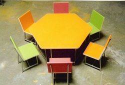 Hexagonal Tables With Chairs