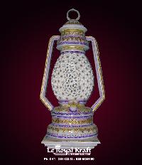 White Marble Jali Painted Lanterns