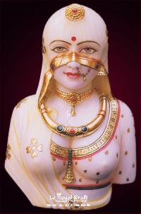 White Marble Rajasthani Lady Bust